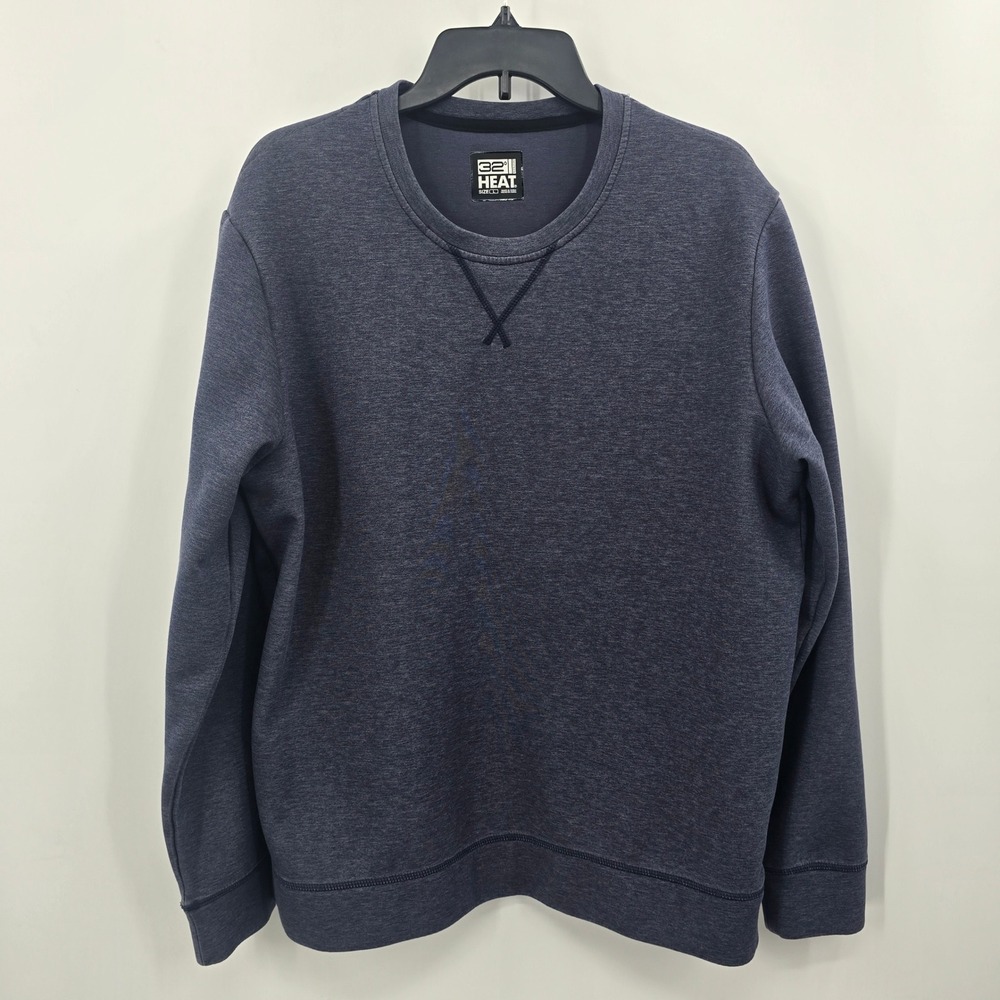 32 Degrees Heat Sweatshirt Mens Large Sweatshirt Navy Blue Heather Pull Over